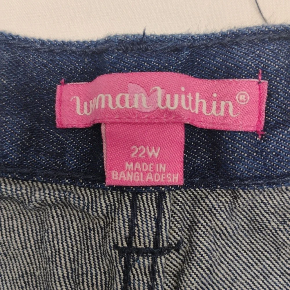 Woman Within 22W (39x20) Women's Bermuda Dark Denim Jean Shorts‎ Vintage